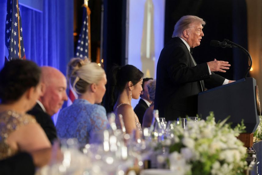 Fact check: Trump’s false claims at the White House Correspondents’ Dinner