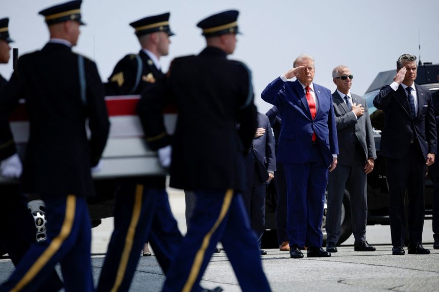 Trump greets the fallen as he faces a decision point on Iran